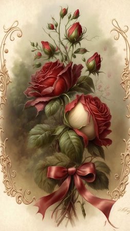 Розы винтаж скачать фон 1424 x 2532