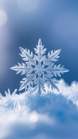 Snowflake macro winter wallpaper скачать фон 1080 x 1920