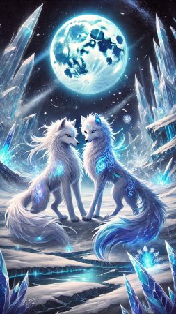 Волки красивые скачать фон 1080 x 1920