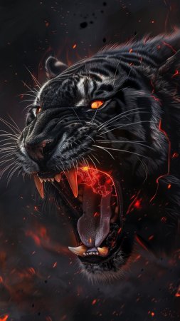 Черные тигры скачать фон 2160 x 3840