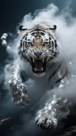 Белый тигр скачать фон 1424 x 2532
