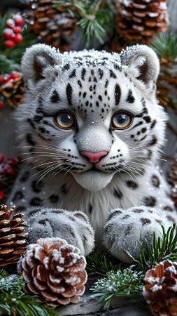 Снежная барс скачать фон 2160 x 3840