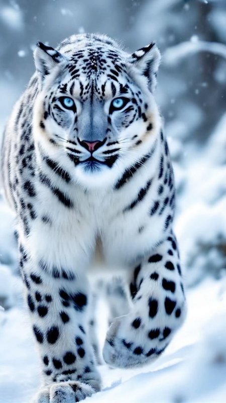 Snow leopard скачать фон 1080 x 1920