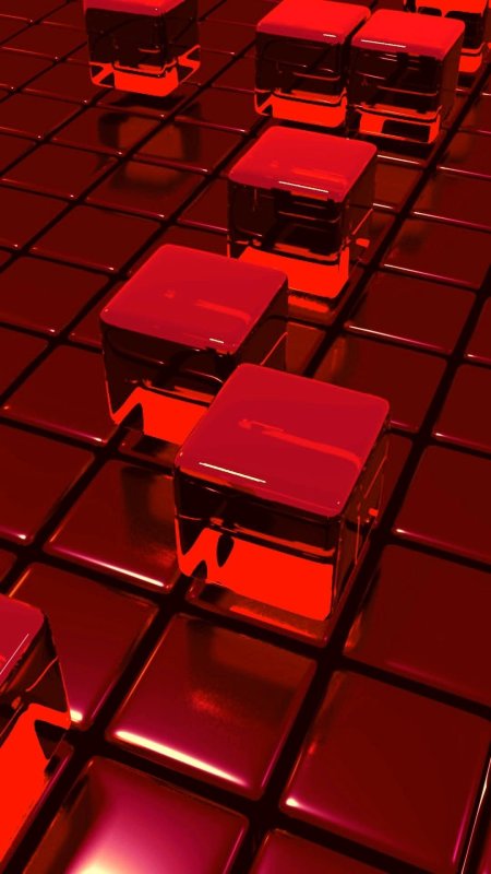 Обои ultra hd 4k заставка на телефон куб стекло красный