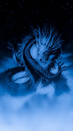 Синий дракон фэнтези скачать фон 1080 x 1920