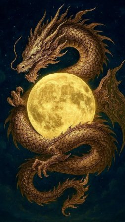Золотой дракон скачать фон 1080 x 1920