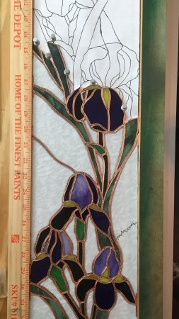 Stained glass irises