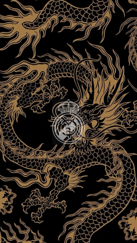 A gold dragon on black background скачать фон 1080 x 1920