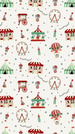 Seamless pattern with vintage carnival elements скачать фон 1080 x 1920