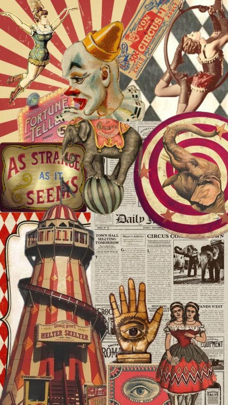 Vintage circus скачать фон 1080 x 1920
