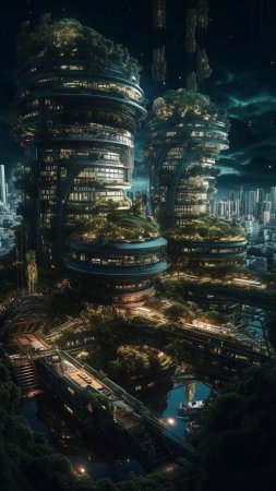 Футуристический город будущего