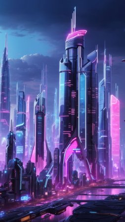 Digital dynasties futuristic cityscape киберпанк