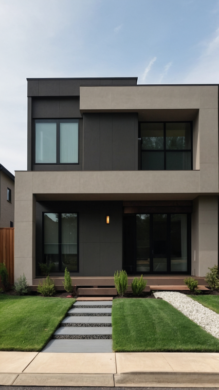 Modern house facade скачать фон 1080 x 1920