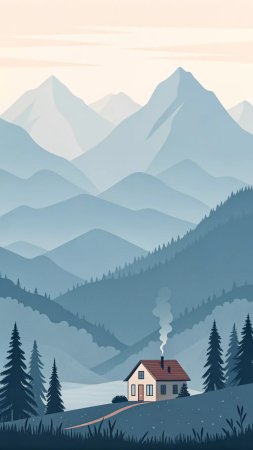 Горы минимализм скачать фон 1080 x 1920