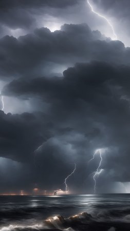 Грозовой шторм скачать фон 1424 x 2532