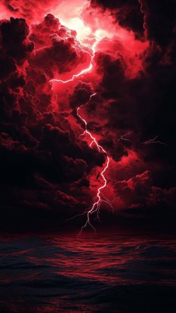 Red lightning скачать фон 2160 x 3840