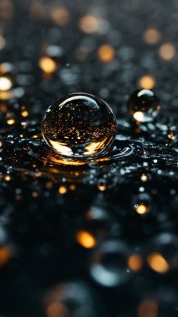 Drops of water скачать фон 1424 x 2532