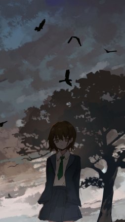 Аниме одиночество скачать фон 1080 x 1920