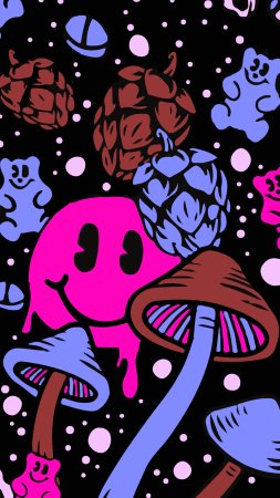 Psychedelic mushroom скачать фон 2160 x 3840