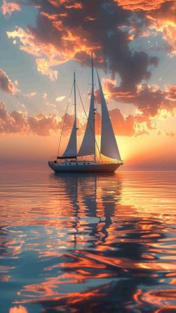 Peaceful sailboat scene