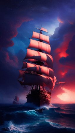 Корабль в море