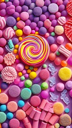 Colorful candy скачать фон 1080 x 1920