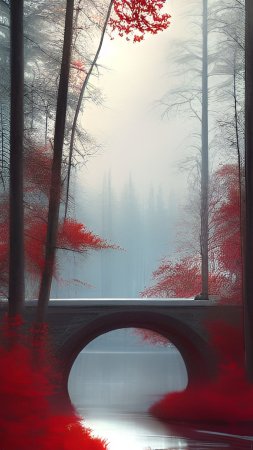 Красный пейзаж скачать фон 1080 x 1920