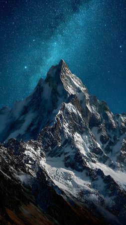 Mountains peaks covered with snow