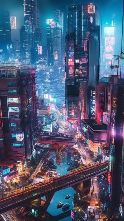 Киберпанк - ночной город