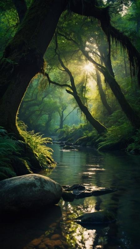 Mystical forest скачать фон 1080 x 1920
