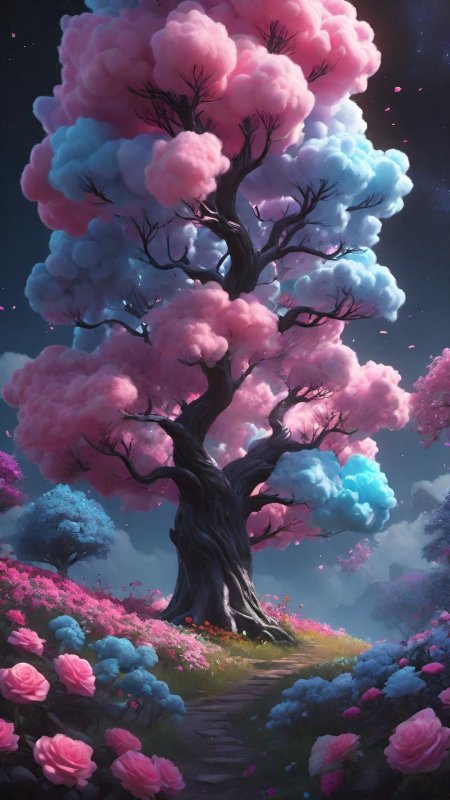 Magical tree скачать фон 1080 x 1920
