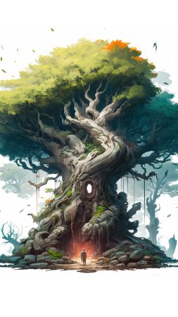 Фантастические деревья скачать фон 2160 x 3840