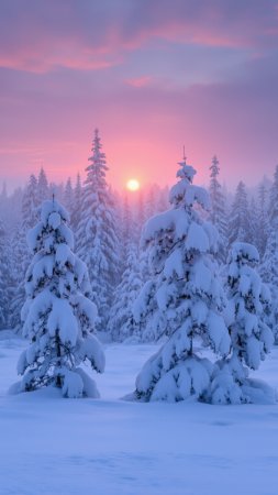 Зимние пейзаж скачать фон 720 x 1280
