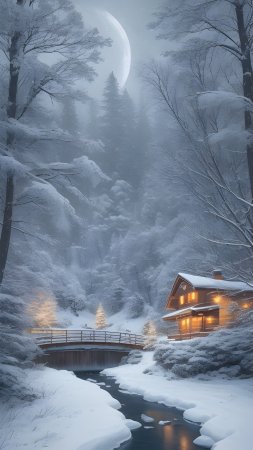 Winter's serenity winter picture скачать фон 2160 x 3840