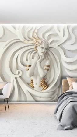 Фотообои флизелиновые design studio d барельеф девушка с золотом х.м скачать фон 2160 x 3840