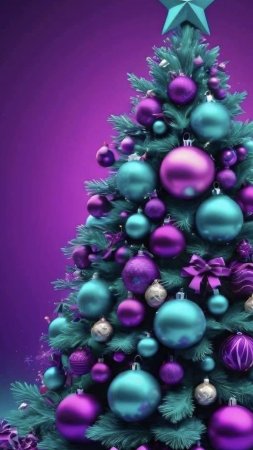Purple christmas tree wallpaper скачать фон 1424 x 2532