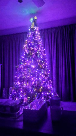 A purple christmas tree скачать фон 1080 x 1920