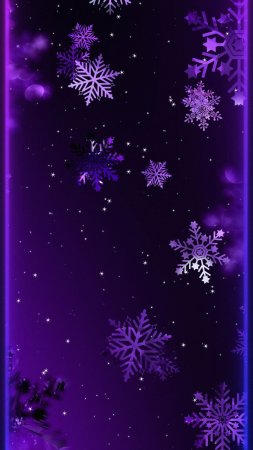 Purple snowflakes скачать фон 1424 x 2532
