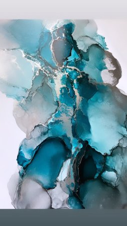 Blue and turquoise alcohol ink abstract painting скачать фон 1080 x 1920