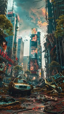 City apocalypse скачать фон 1080 x 1920