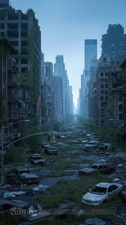 Заброшенный нью йорк апокалипсис скачать фон 720 x 1280