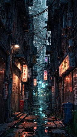 Cyberpunk city скачать фон 2160 x 3840
