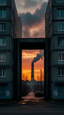 Пейзаж индустриальный скачать фон 2160 x 3840