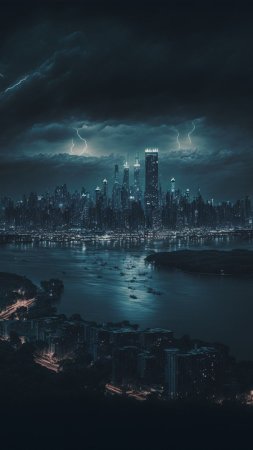 Мрачный город скачать фон 1080 x 1920