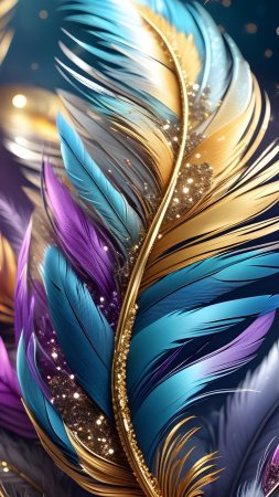 Feather art скачать фон 1424 x 2532