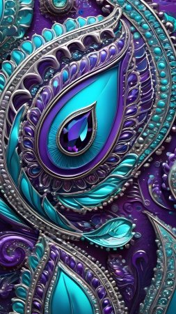 Purple peacock скачать фон 1424 x 2532