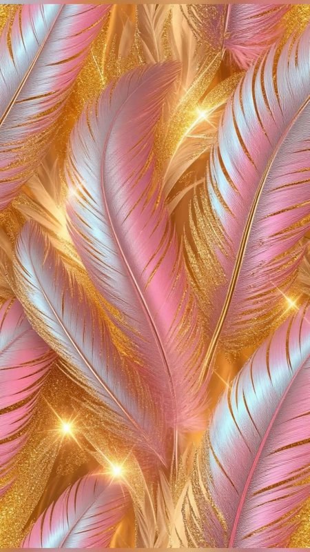 Золотые перья скачать фон 1080 x 1920