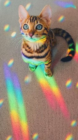 Милые радужные котики