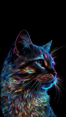 Кошка неон
