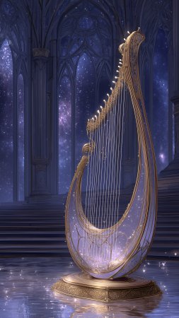 Арфа музыкальный инструмент скачать фон 2160 x 3840